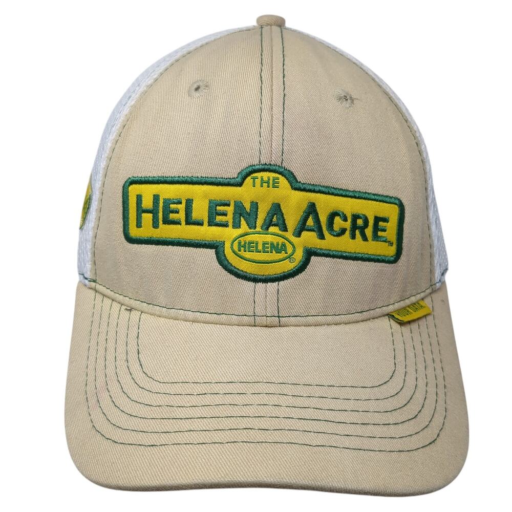 The Helena Acre Strapback Trucker Hat Beige One Size Mesh Back Outdoor